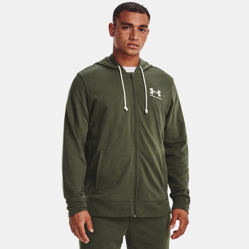 Men's Under Armour Rival Terry Full-Zip Marine OD Green / Onyx White M